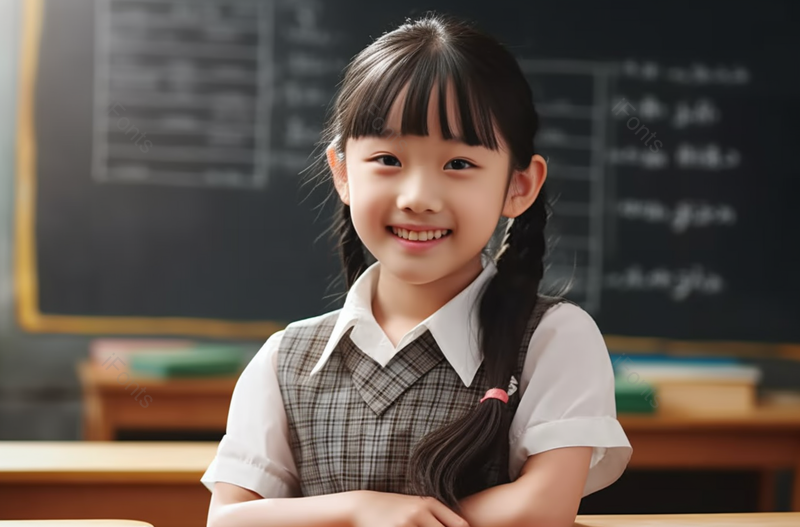 面带微笑笑容小学生在教室上课摄影背景,高清,摄影图,摄影图片,图片大全,摄影图免费下载